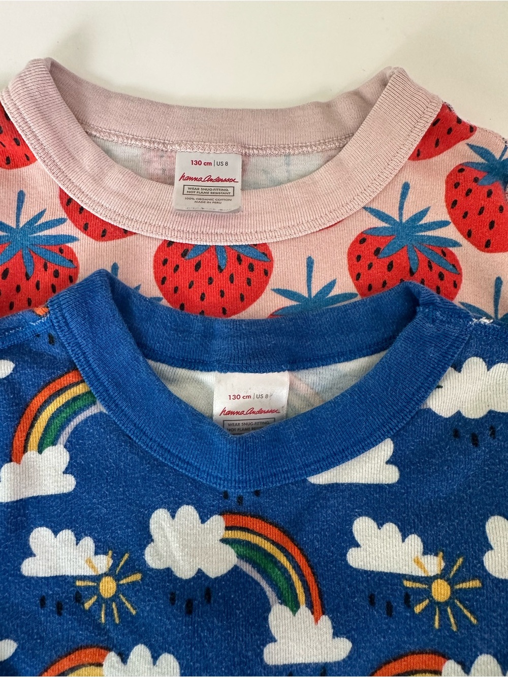 Hanna Andersson Kids Rainbow & Strawberry pajama bundle
